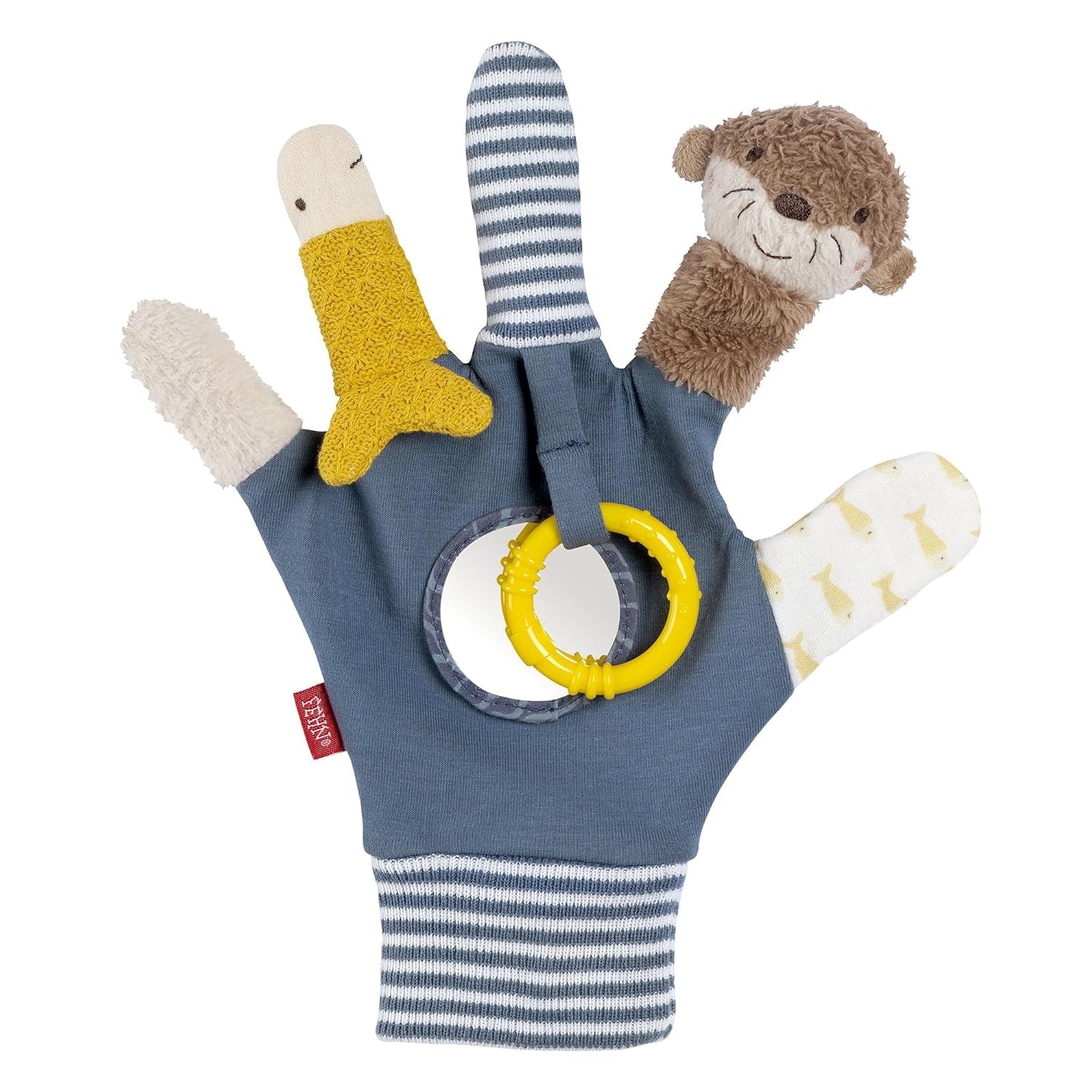 Fehn marioneta de mano para bebé cocodrilo - peluche con sonajero, papel crujiente, mordedor y chirriador - marioneta de mano para bebé - juguete mordedor para bebés y niños pequeños a partir de 6 meses Baby Toys Naty Shop Otter