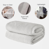 Colcha de forro polar ultrasuave de Brentford, gris plateado, doble grande - 150 x 200 cm Camas y mantas Beuche den Brentfords-Store