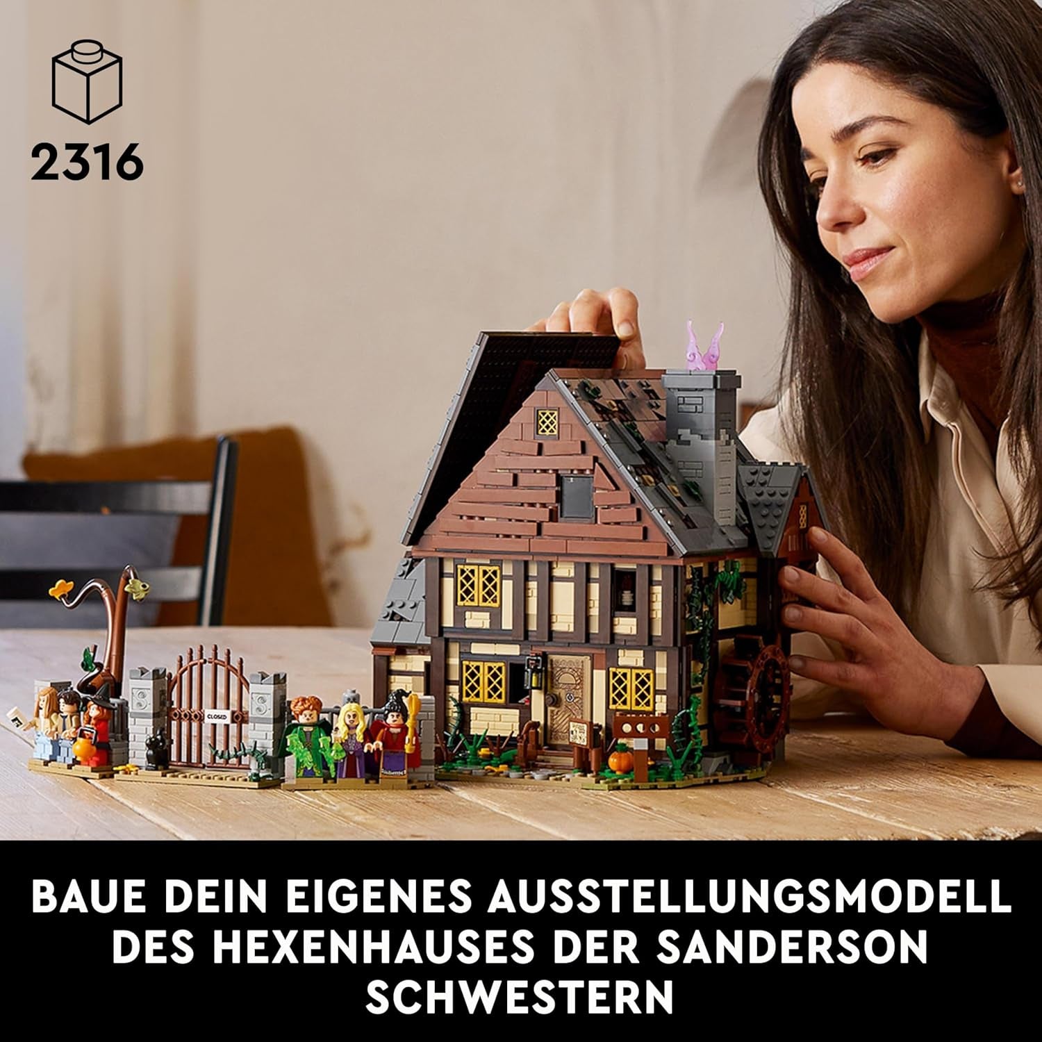 LEGO Ideas Hocus Pocus: Juego de la casa de las brujas de las hermanas Sanderson, kit de colección para adultos con casa, 6 minifiguras y accesorios, juegos de construcción femeninos y masculinos 21341 Besuche den LEGO-Store