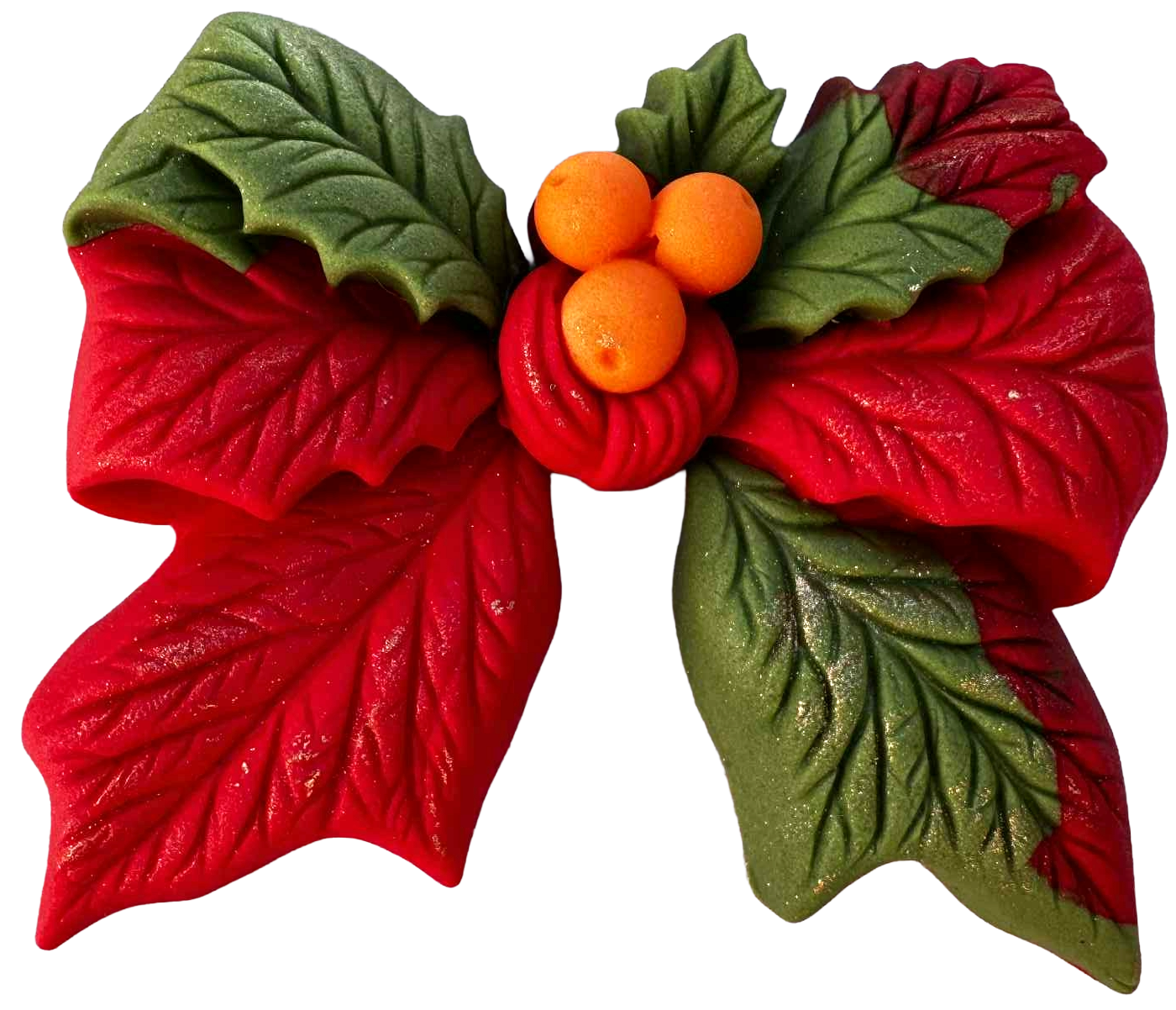 Flor navideña decorativa comestible: dulce, festiva, ideal para decoración navideña