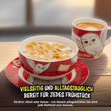 Harry Potter vajilla 3 piezas roja, vajilla de porcelana con plato Ø 19 cm, taza 220 ml y bol 330 ml, vajilla