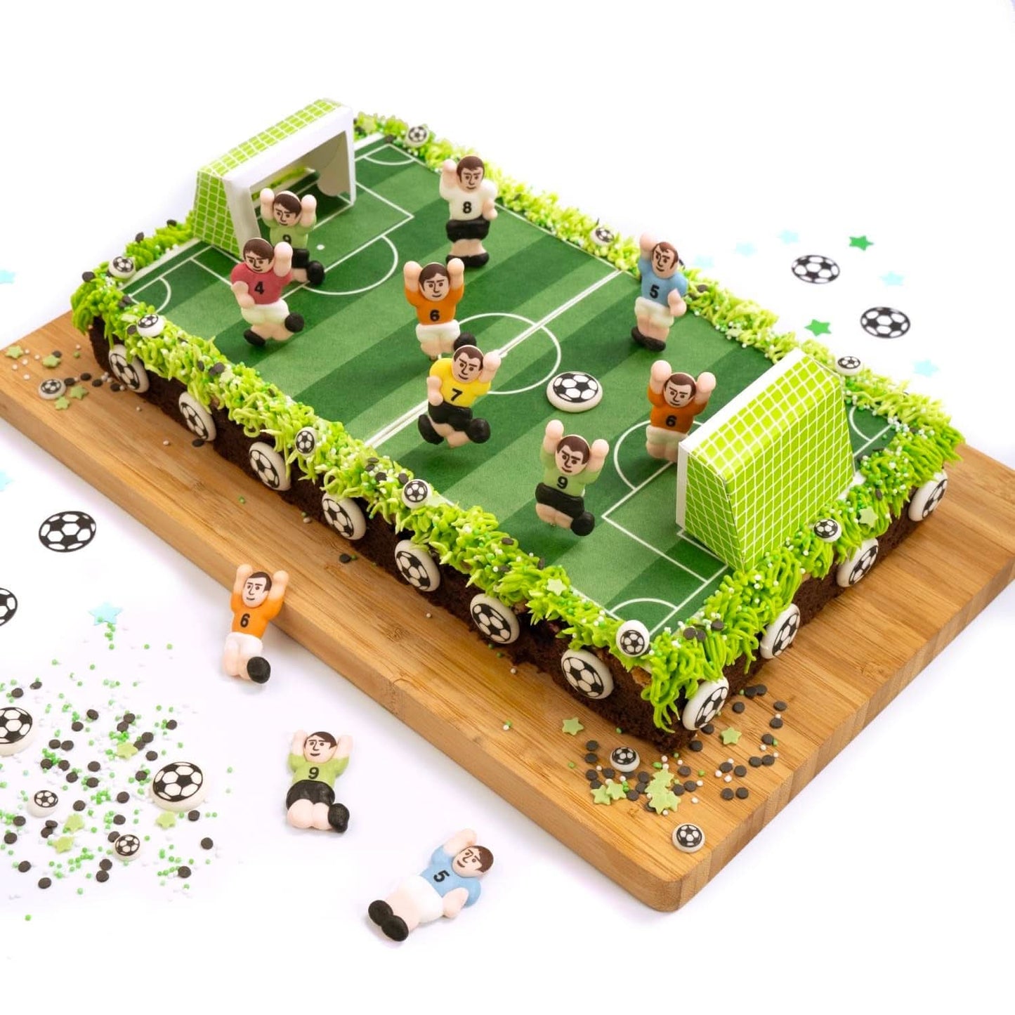 Günthart Backdecor 12 Jugadores y balones de fútbol de azúcar, 21 gramos Naty Shop