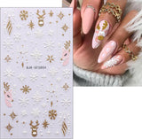 Pegatinas navideñas 3D para uñas, 4 hojas, pegatinas 5D para uñas, pegatinas estereoscópicas para uñas, decoraciones, accesorios de diseño de uñas