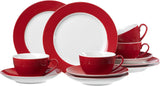 Ritzenhoff & Breker Doppio Servicio de café, 12 piezas, Porcelana, Rojo