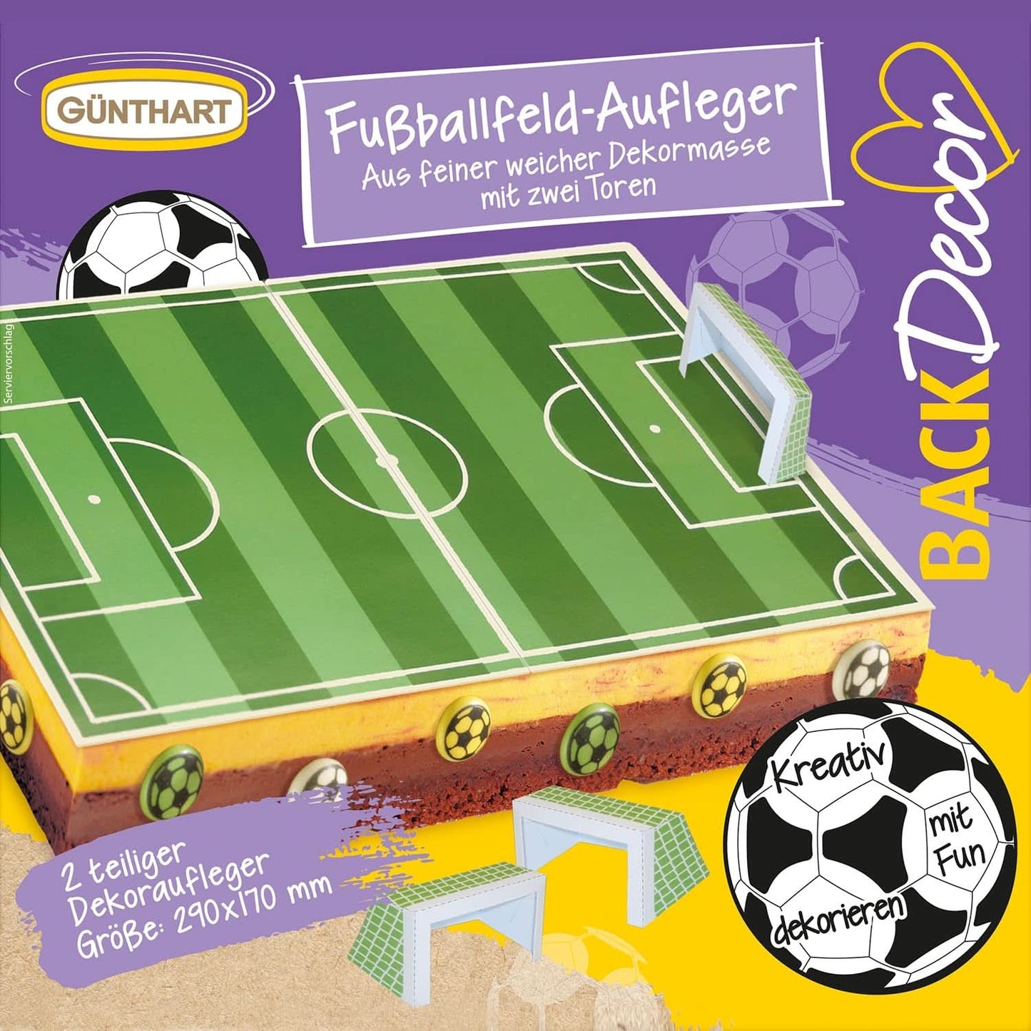 Günthart Backdecor 12 Jugadores y Balones de Fútbol de Azúcar, 21 Gramos Naty Shop Soporte para Campos de Fútbol