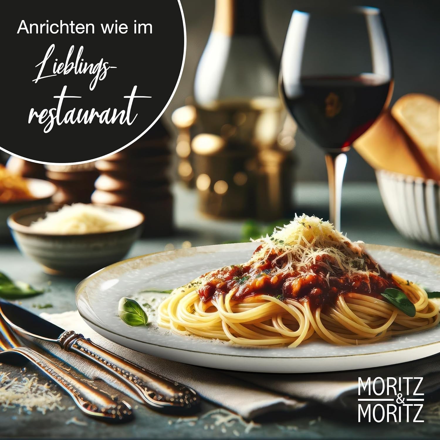 Moritz & Moritz Vajilla de porcelana BLOSSOM para 6 personas, 18 piezas - Vajilla moderna con un diseño divertido - Servicio de café de fácil cuidado con platos y cuencos - Servicio combinado