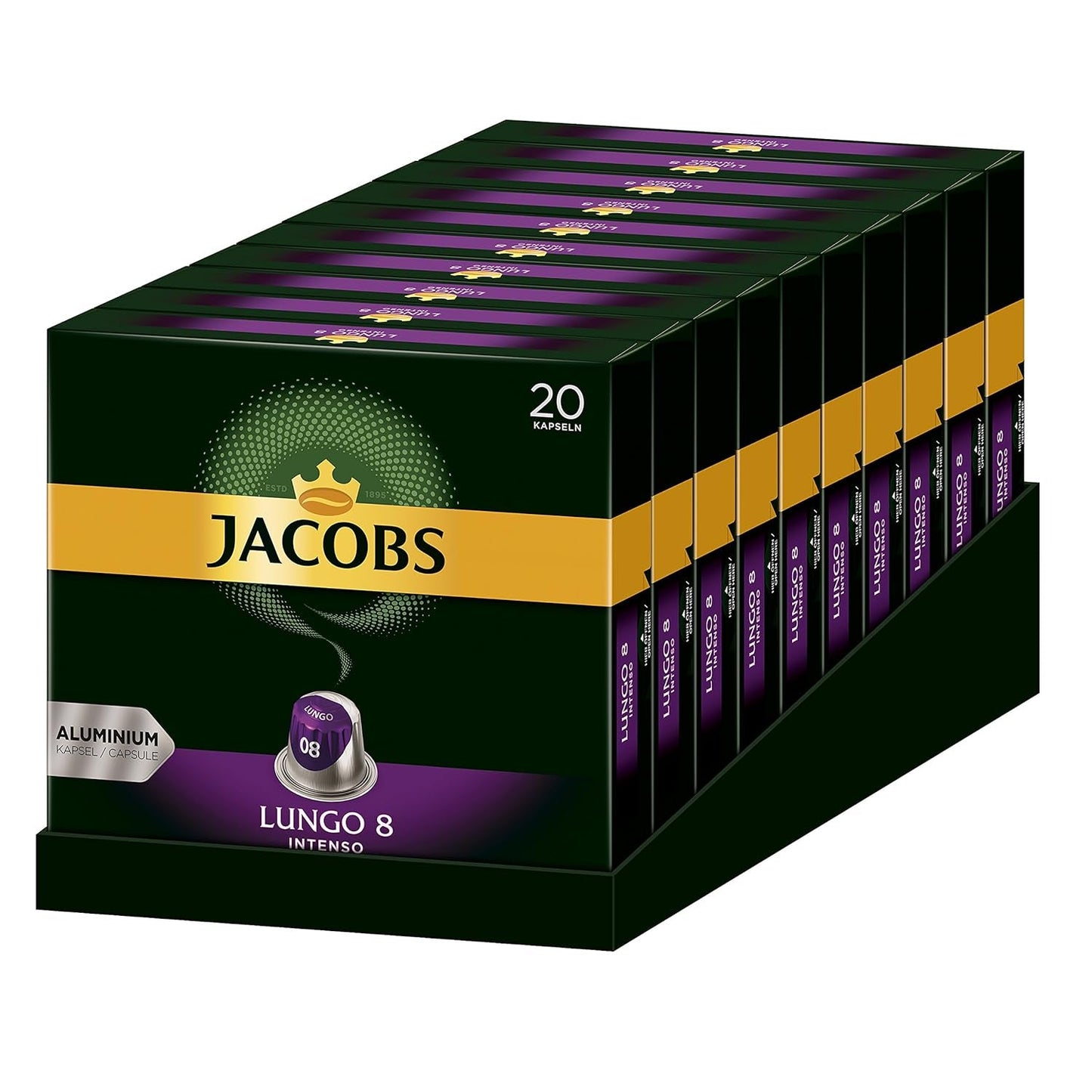 Kaffeekapseln Lungo Intenso, Intensität 8 de 12, 10 x 20 Getränke & Kaffeekapseln Espresso Intenso, Intensität 10 de 12, 200 Kapseln compatibles con Nespresso®*, 10 x 20 Getränke
