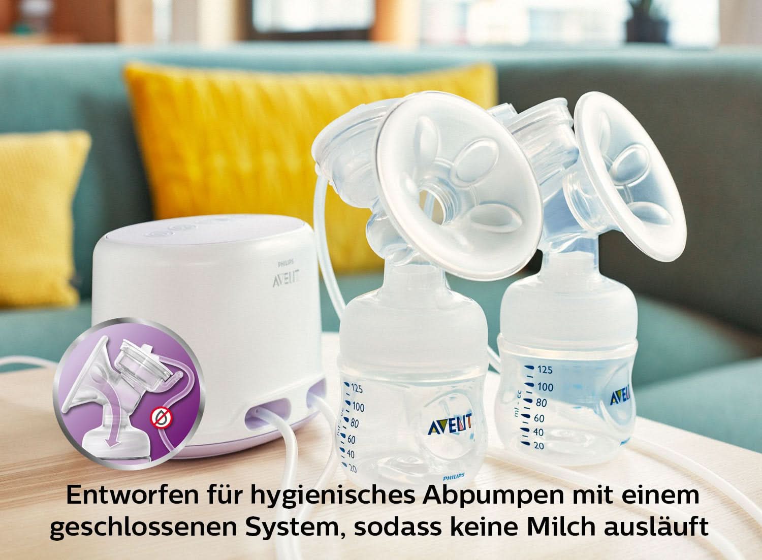 Sacaleches eléctrico doble Philips Avent SCF334/02 Accesorios Alimentación y Lactancia Bebe Naty Shop