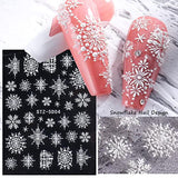 4 Blatt 3D Nagelsticker Weihnachten Nagelaufkleber Navidad 5D Stereoskopisch Selbstklebend Schneeflocke Schneemann Nail Art Sticker Dekoration Nageldesign Zubehör