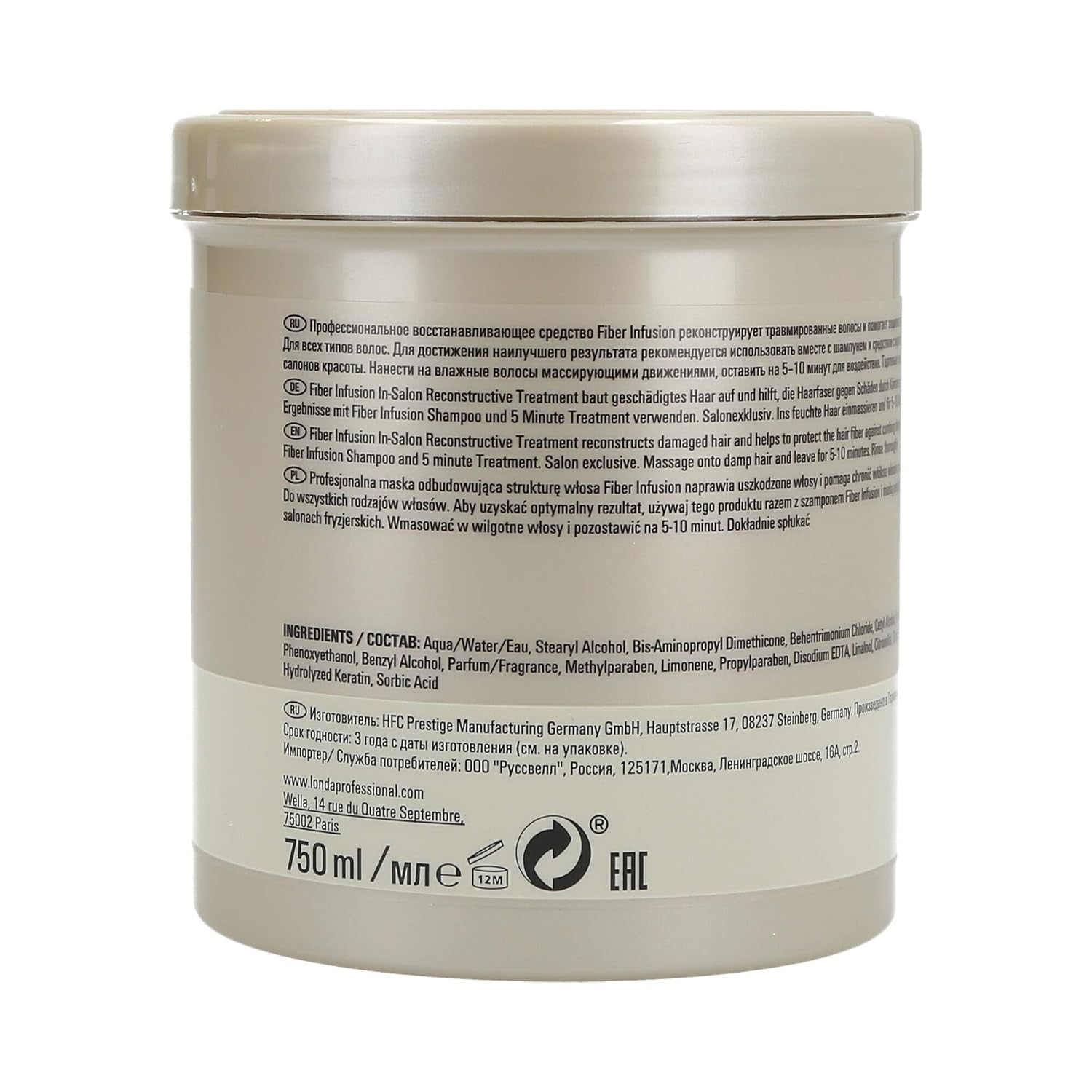 Mascarilla infusión de fibra, inodora, 750 ml Naty Shop mascarilla capilar