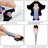 100 plantillas para decoración de uñas, plantillas de modelado autoadhesivas con 4 hojas de almohadillas adhesivas transparentes para uñas y 3 limas de uñas, accesorios de extensión de uñas de gel para uñas artificiales