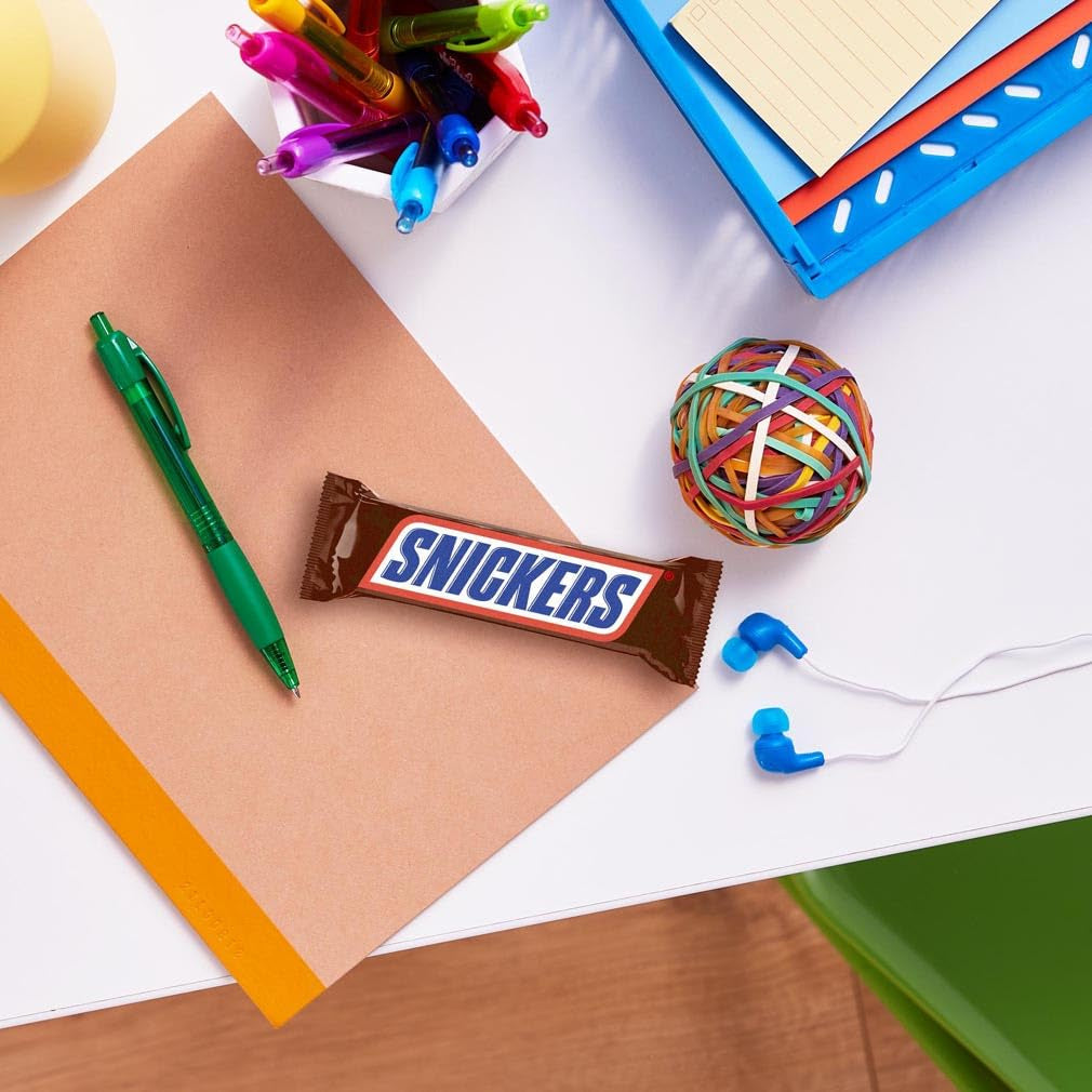 Snickers Chocolate Bar Cacahuete Caramelo Paquete de 5 barras | Merienda de fútbol | (1x5x50g)