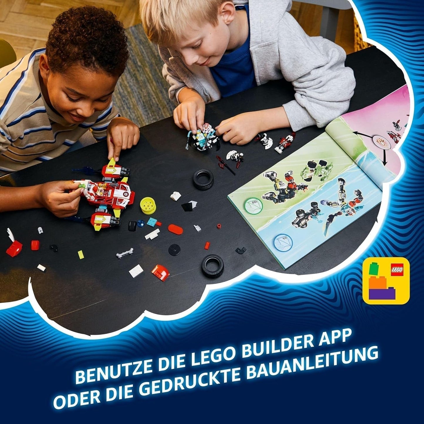 LEGO Dreamzzz Cooper's Tiger Mech y Zero'S Hot Rod Car, Coche de juguete para niños, regalo para niños y niñas de 9 años, Set de juego 2 en 1 con Mech y minifiguras 71497 Juegos de construcción Besuche den LEGO-Store