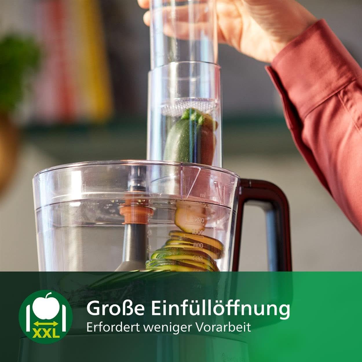 Philips Kompakte Küchenmaschine - 850W, 31 funciones, 2,1 litros de capacidad, Powerchop, Edelstahlklinge (HR7530/10) Cocina Naty Shop