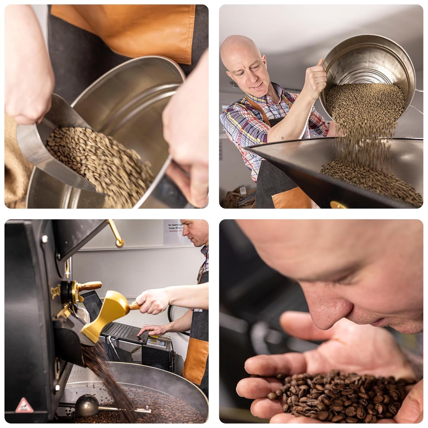 STARKER TOBAK Café Malabar Monzón, grano entero, tostado a mano - tostado medio, India, 100% arábica, apto para café filtrado, prensa francesa, cafeteras totalmente automáticas, suave para el estómago - acidez extra baja