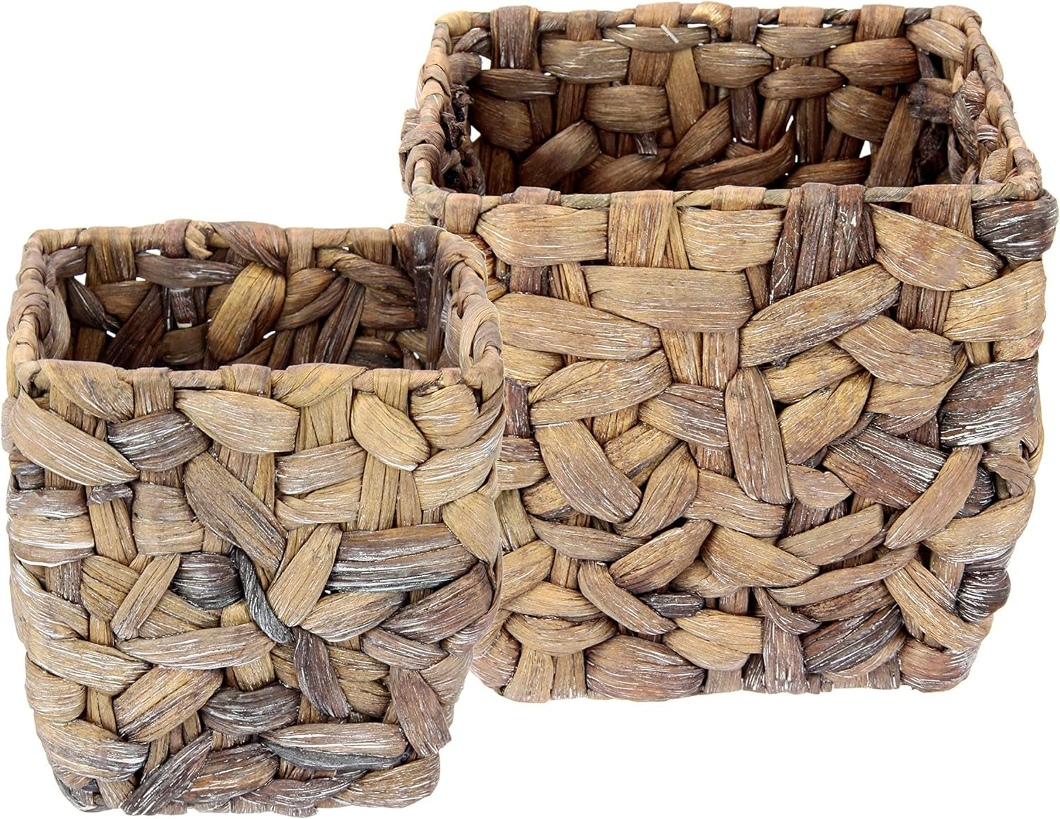 Juego de maceteros de jacinto de agua, macetero, contenedor, macetero, macetero, cesta para plantas, macetero, cuenco, macetero decorativo, macetero decorativo tejido, macetero, jarrón, cesta, macetero para flores y plantas artificiales