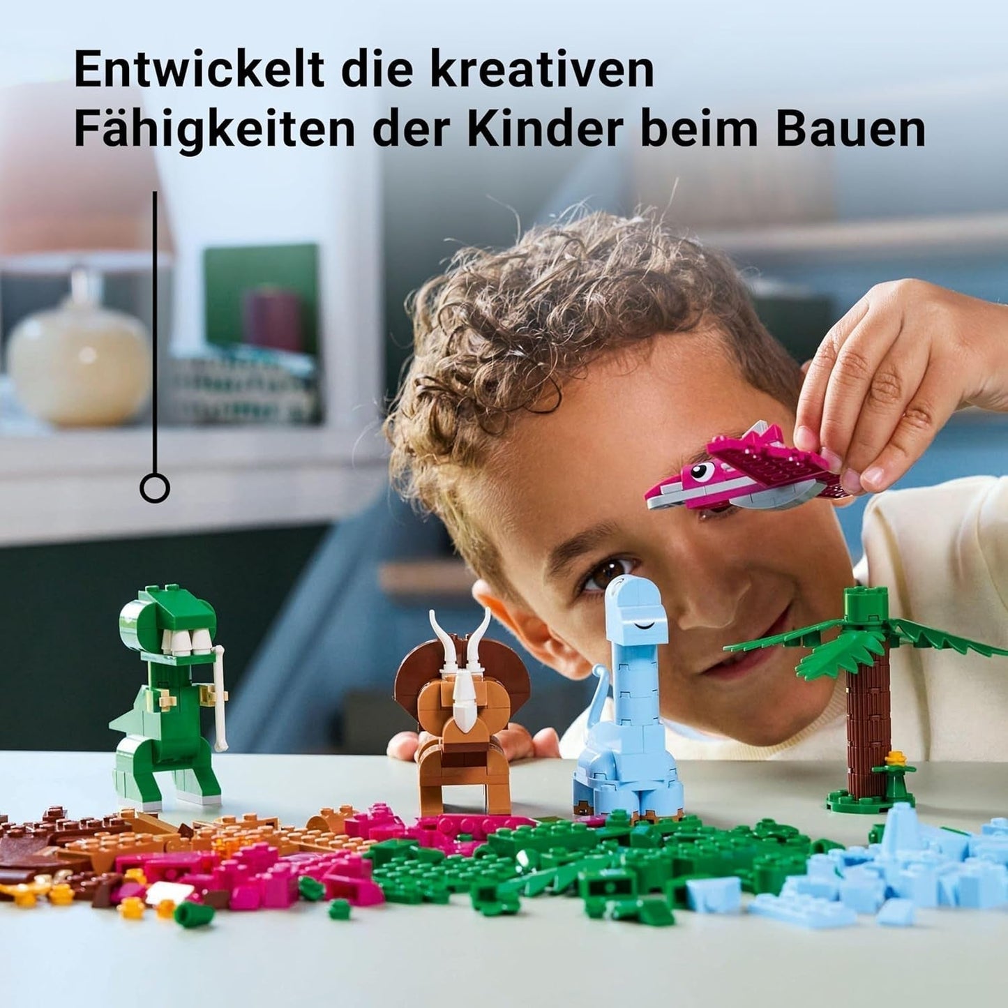 LEGO Classic Set de construcción de dinosaurios creativos con modelos de animales y figuras hechas de ladrillos, experiencia de juego imaginativo, regalo para niños y niñas de 5 años, incluidos T.Rex y Triceratops 11041 Juegos de construcción Besuche den LEGO-Store