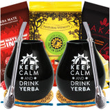 Juego de Té Yerba Mate para Dos 150G | Mate con guaraná y frutas | Té de yerba mate de hojas sueltas | Taza de Cerámica Negra Mate 350 ml | Bombilla Pajita Acero Liza 19 cm