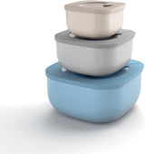 Guzzini - Cocina Active Design, STORE&MORE Juego de 3 cajas herméticas para frigorífico/congelador/microondas, alto - 19,5 x 19,5 x h12,3 cm | 750/1550/2800 cc- 17070852 Cajas De Conservación De Alimentos Naty Shop 19,5 X 19,5 X 9,3 Cm Individual