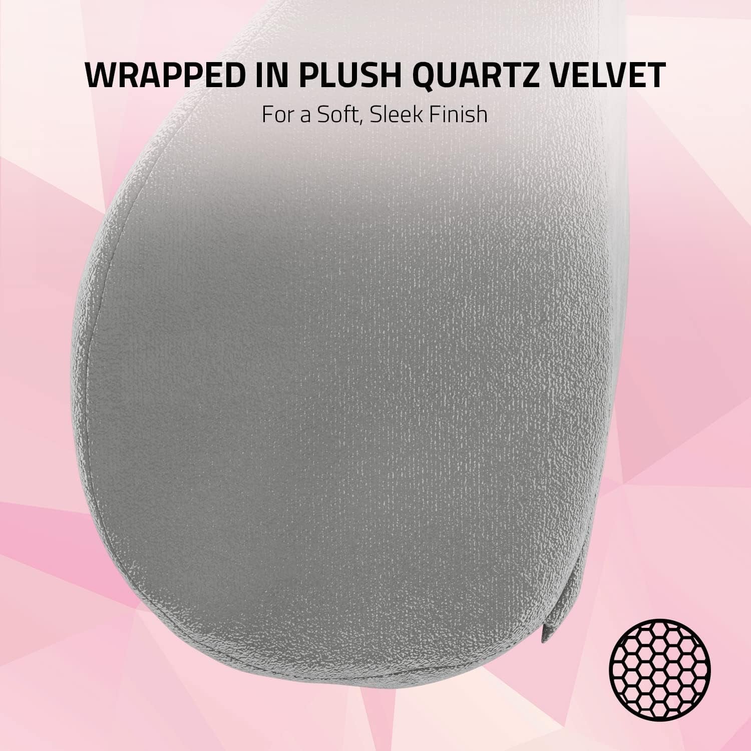 Razer Head Cushion - Cojín para cuello y cabeza para sillas gaming (diseño ergonómico, espuma viscoelástica, suave funda de terciopelo negro) Quartz Naty Shop Standard Pillows