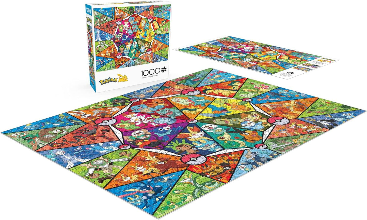 Buffalo Games - Pokemon - Vidrieras de iniciación - puzzle 1000 piezas Puzzle Naty Shop