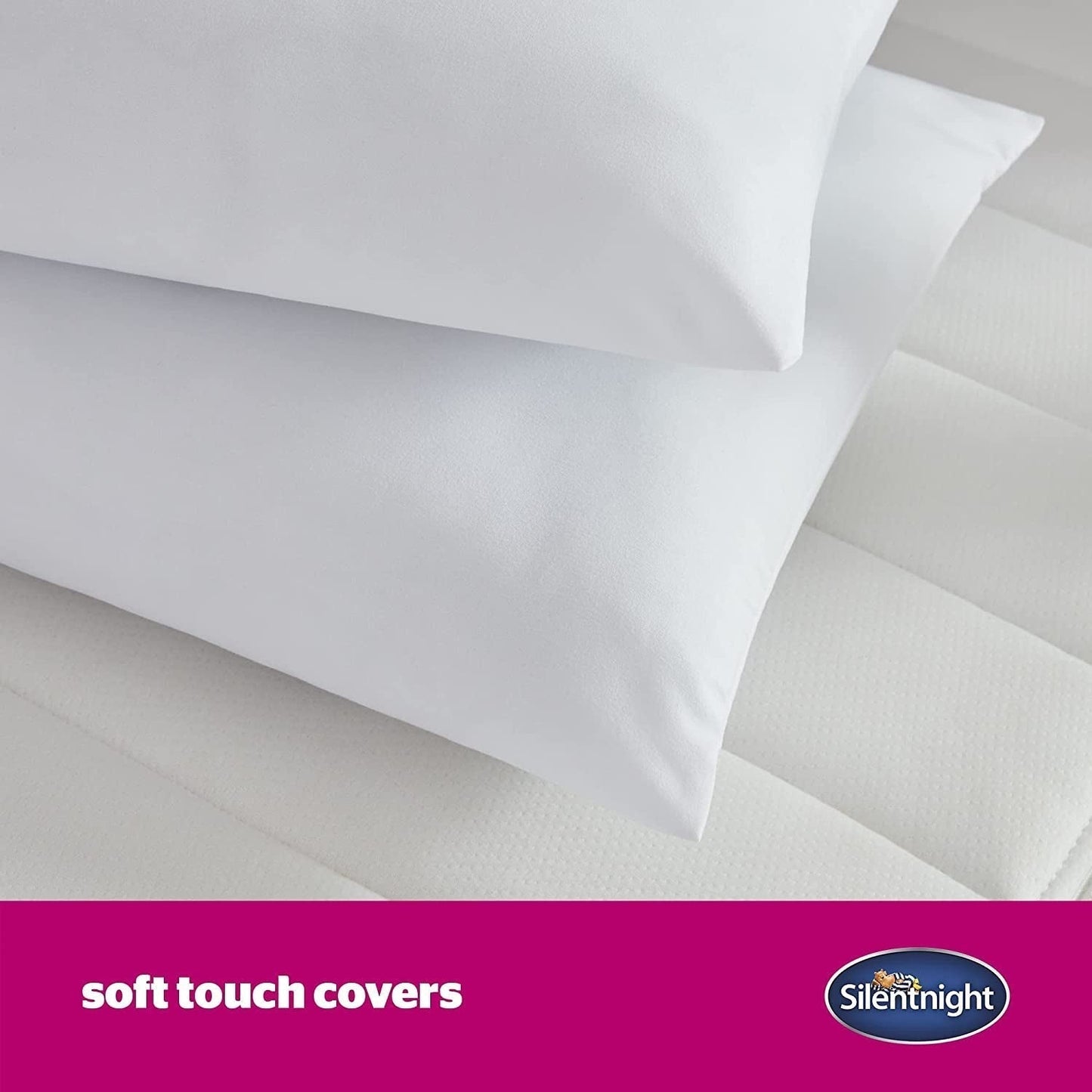 Almohada Silentnight Ultrabounce, Blanco, Microfibra, Blanco, Paquete de 2 Almohadas Estándar Naty Shop