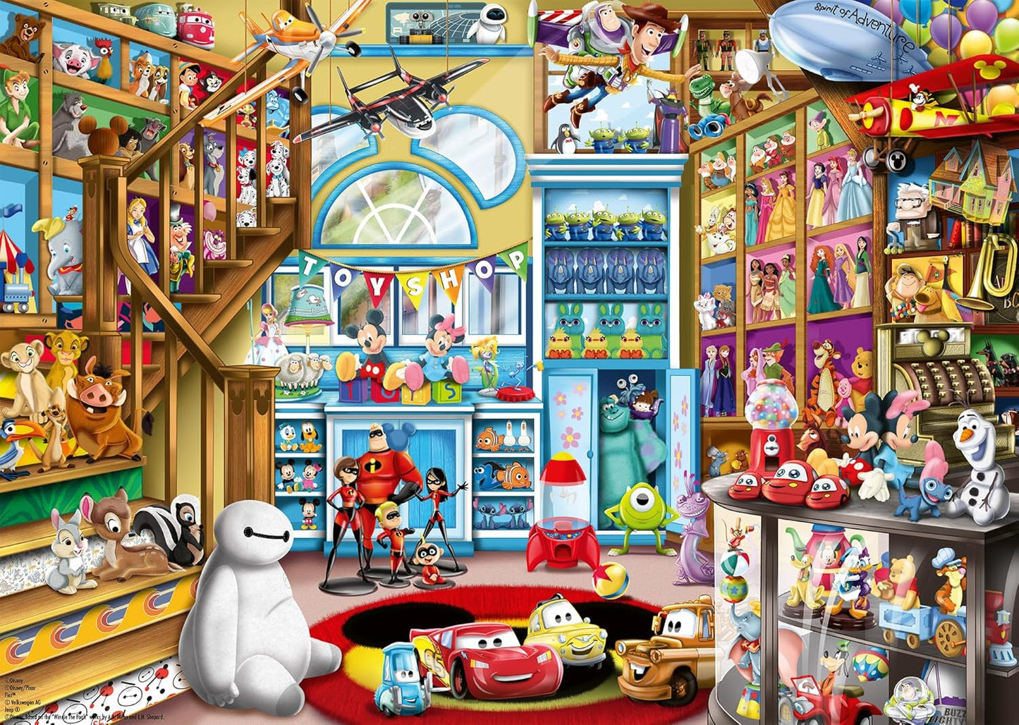 Ravensburger Puzzle 12000527 - En la juguetería - Puzzle Disney de 1000 piezas para adultos y niños a partir de 14 años Puzzle Naty Shop Retro