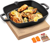 Sartén Grill Hierro Fundido OVERMONT Con Asa Ollas y Sartenes Naty Shop Cuadrada 26Cm