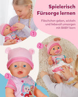 BABY Born Emma - muñeca bebé 43 cm - 10 funciones incluidos accesorios y colchón - Funciona completamente sin pilas - Apto para niños a partir de 3 años