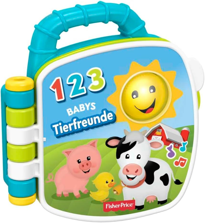 Cancionero musical de Fisher-Price Animal Friends | Juguete bebe a partir de 6 meses, 1 año para niñas y niños | Juguete para niños | Libro de música con sonidos y efectos de luz | Juguete educativo (alemán), GFP29 Jucarii Bebe Naty Shop Alemania Multi