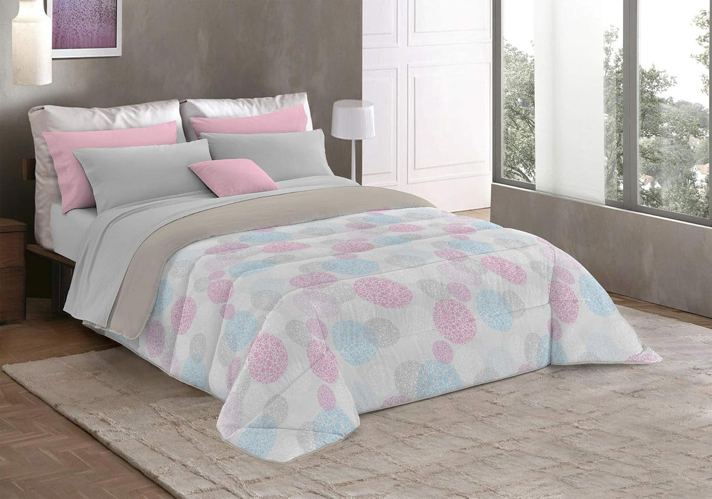Fantasy T-Fa-Hypnotic-1P Edredón de Invierno, Microfibra, Hypnotic, 170X260Cm Edredones y colchas Naty Shop Marrón/Crema 170X260 Cm
