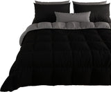 PETTI Artigiani Italiani - Manta invierno cama matrimonio, maxi, monocromática, doble cara, blanco, gris, 100% Made in Italy Edredones y edredones Naty Shop Negro Individual Estándar (150X260 Cm)