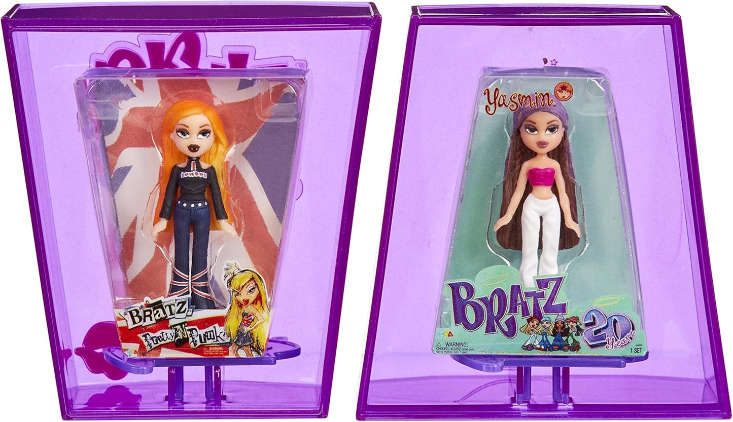 Muñecas Bratz Miniverse Y2K Nostalgia Flashback Minis de MGA de edición limitada - PAQUETE SORPRESA - 2 mini muñecas Bratz y vitrina - Gran regalo para niños y coleccionistas mayores de 6 años