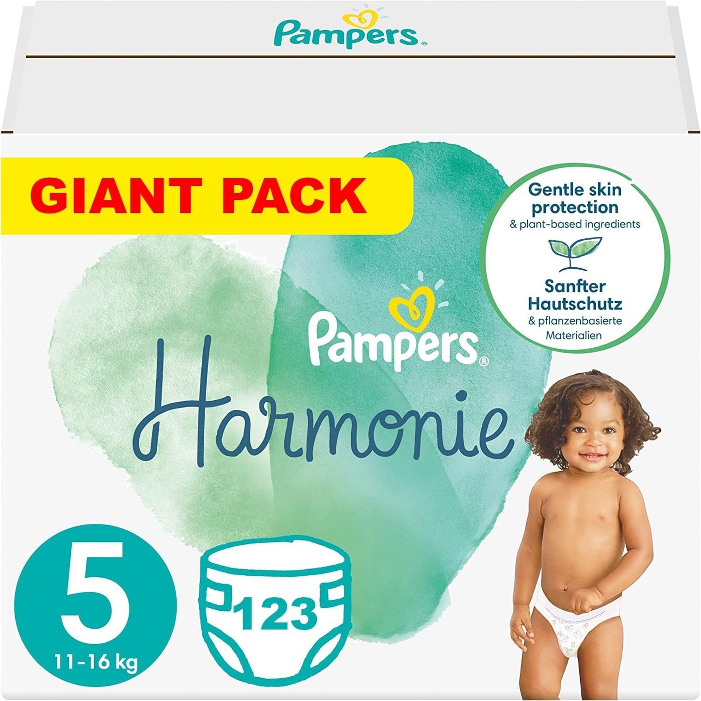 PAMPERS Pañales Harmony talla 5, 123 piezas (11-16 kg)