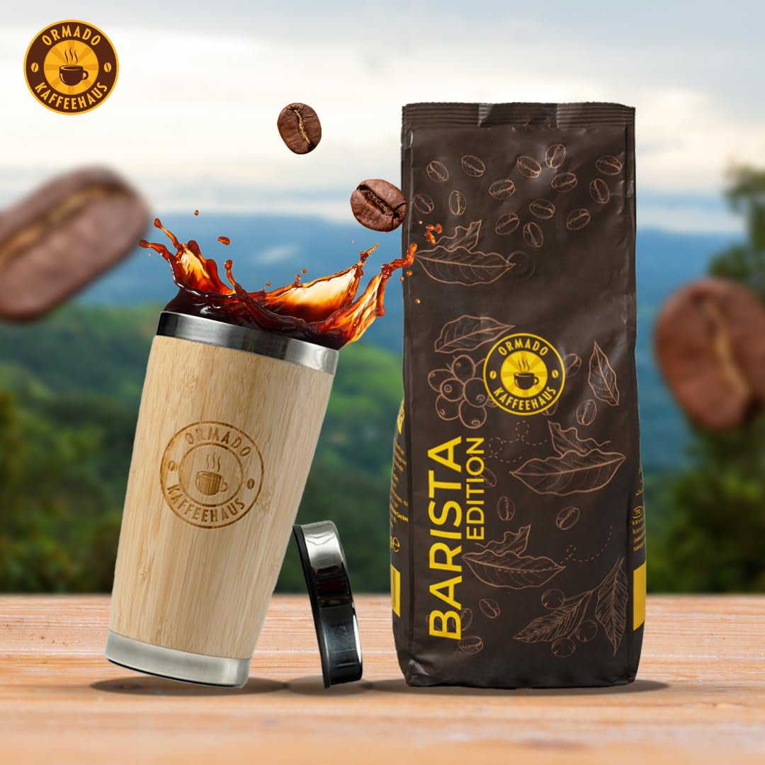 Ormado Coffee House, Cápsulas de café, Granos de café patentados de Kenia - Mezcla de Arábica y Robusta, Granos de café enteros para máquinas de café totalmente automáticas, Granos tostados, Café de cuerpo completo 1 kg, Totalmente automático