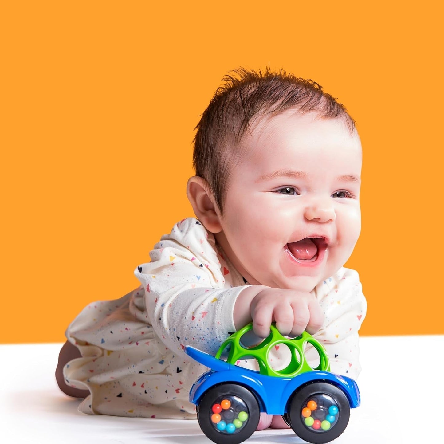 Bright Starts, Oball, Coche de Juguete Sonajero, Verde-Azul Juguetes Bebé Naty Shop