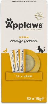 Applaws Snack cremoso de pollo sin cereales para gatos y gatitos 32 sobres x 15 g