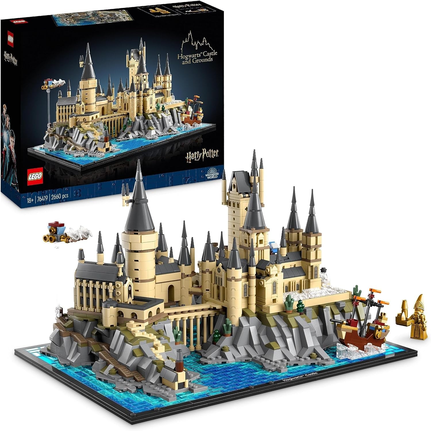 Castillo de Hogwarts LEGO Harry Potter con alas de castillo - set de colección para adultos que incluye torre principal y torre astronómica, cámara secreta y minifigura de arquitecto - regalo para mujeres - 76419 Juegos de construcción Besuche den LEGO-Store Single