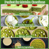Alyvisun Matcha Set, Juego de té Matcha de 5 Piezas con Tetera Matcha y Soporte para té Matcha, Cucharadita, Juego de té Matcha para Amantes del Matcha, Ideal para Principiantes y entusiastas