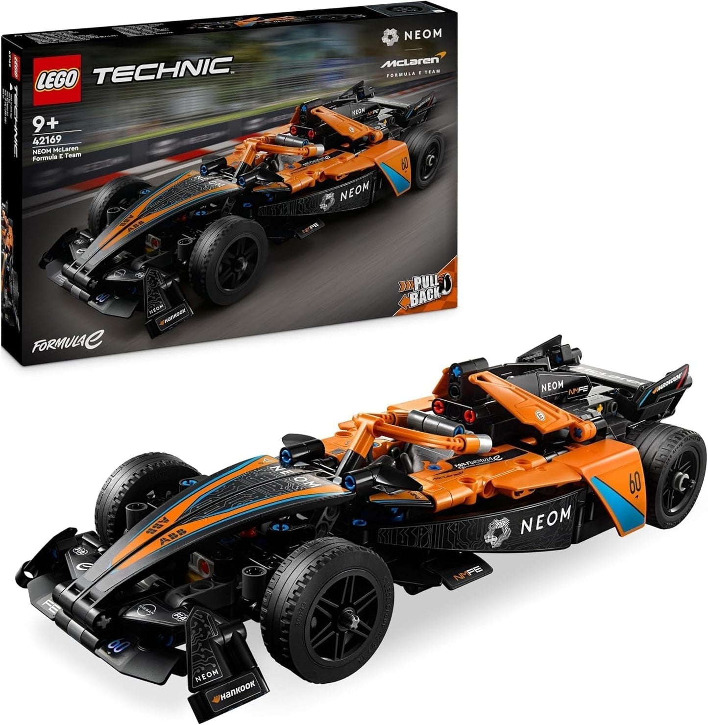LEGO Technic Coche de carreras NEOM Mclaren Fórmula E, Coche de carreras de juguete para niños y niñas de 9 años, Kit de modelo de coche, Decoración de habitación infantil, Idea de regalo de cumpleaños 42169 Juegos de construcción Besuche den LEGO-Store Single