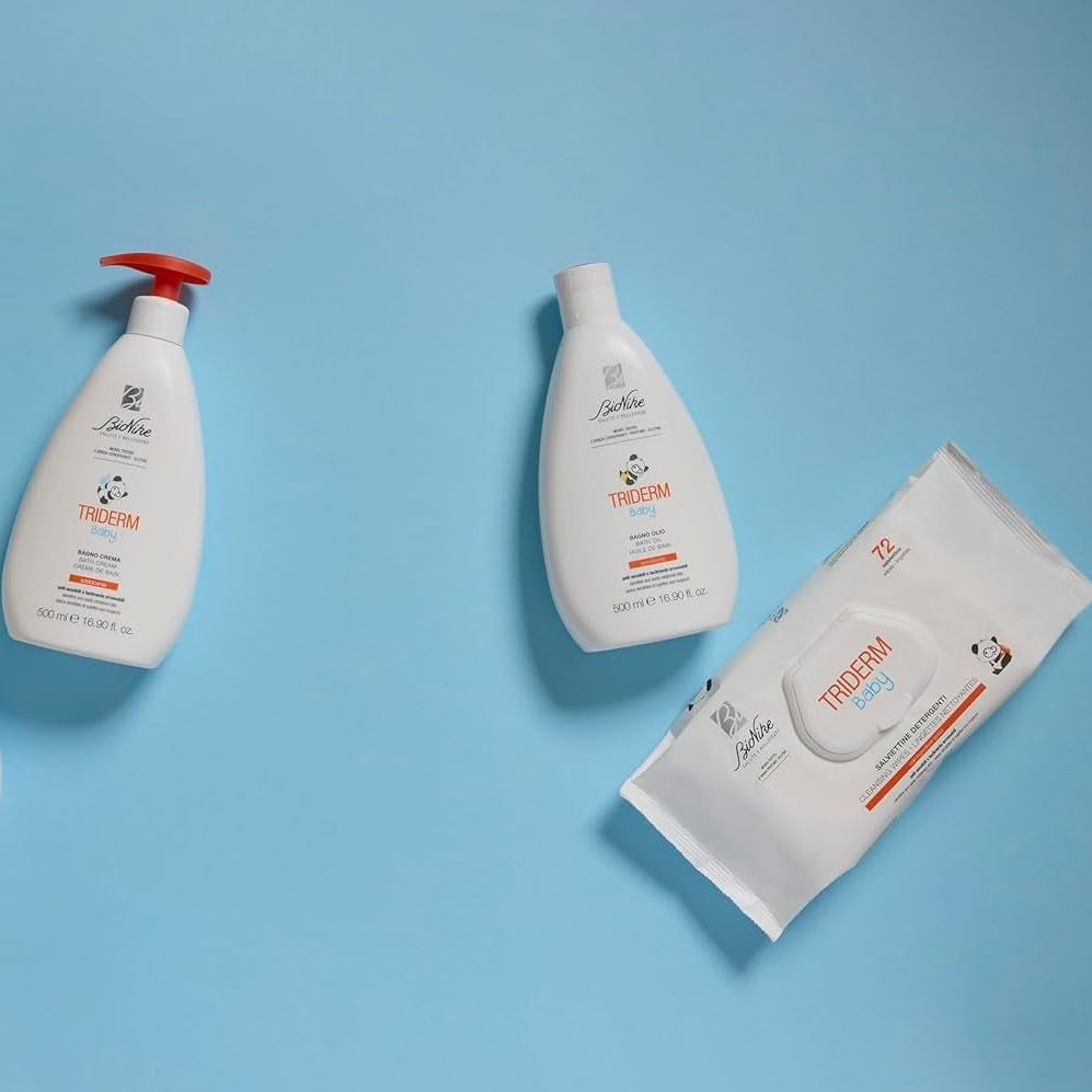 Bionike Triderm Baby Toallitas Húmedas para Pieles Secas y Sensibles Efecto Calmante y Reafirmante Protege e Hidrata 72 Toallitas
