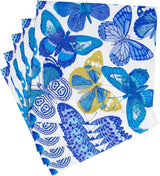 Servilletas de mariposas, azules, paquete de 20 unidades