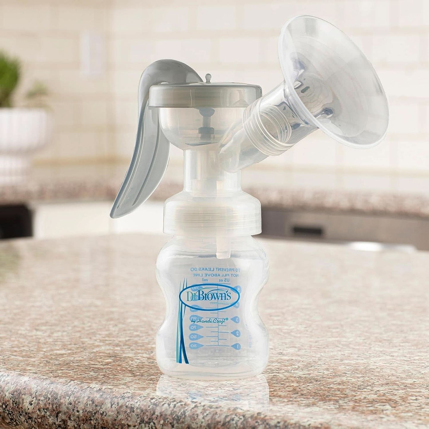 Sacaleches manual con protección Softshape 100% silicona (B, brida 25mm) y opciones anticólicos + Biberón de boca ancha de 150ml con tetina de flujo lento nivel 1 Accesorios Alimentación y Lactancia Bebe Naty Shop