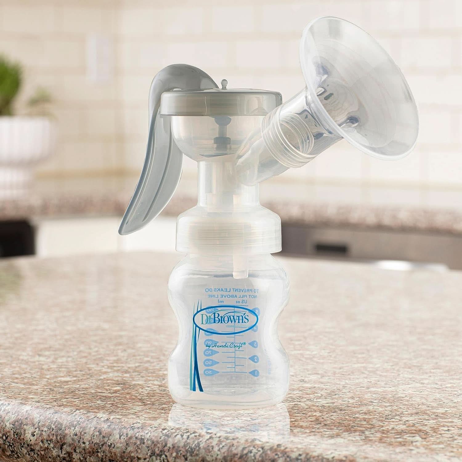 Sacaleches manual con protección Softshape 100% silicona (B, brida 25mm) y opciones anticólicos + Biberón de boca ancha de 150ml con tetina de flujo lento nivel 1 Accesorios Alimentación y Lactancia Bebe Naty Shop