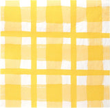 Talking Tables 20 Servilletas Desechables de Papel Reciclado de Cuadros Amarillos para Picnics y Cenas de Verano al Aire Libre, Ecológicas para Fiestas de Cumpleaños, Pascua, Bodas, Barbacoas, 3 Capas 33 Cm
