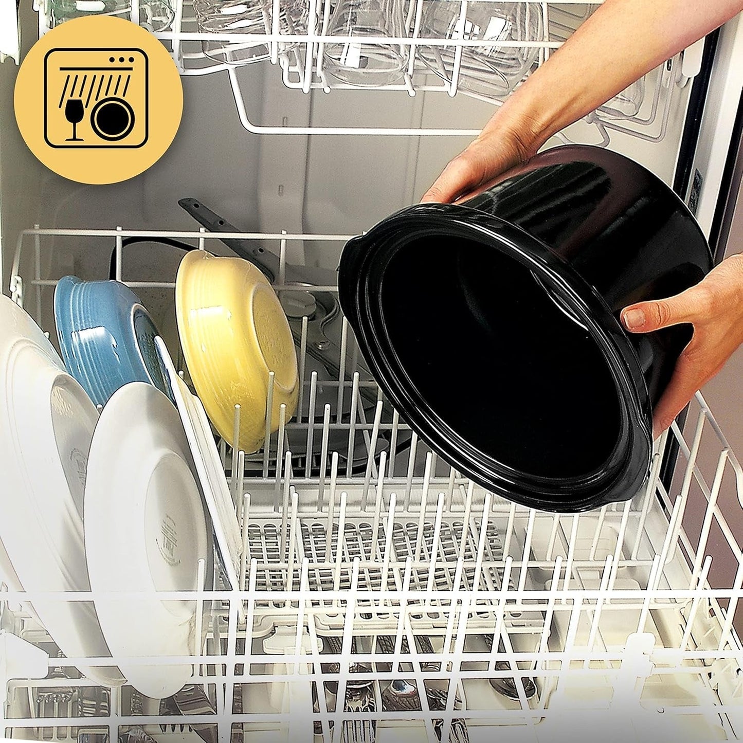 Olla de cocción lenta, | 3,5 litros (3-4 personas), recipiente para dorar carnes y verduras, Olla de Cocción Lenta de acero inoxidable Naty Shop