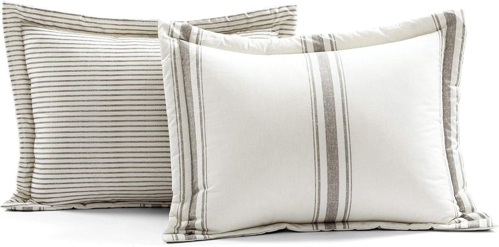 Lush Decor Colcha estilo granja con rayas, Full/Queen, gris Edredones y edredones Naty Shop