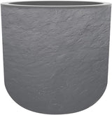 Maceta redonda, 40 cm, Volcania'Up 32,5 l, aspecto piedra, pared simple, zona depósito de agua, Ø 38,5 x A. 36,8 cm, gris antracita