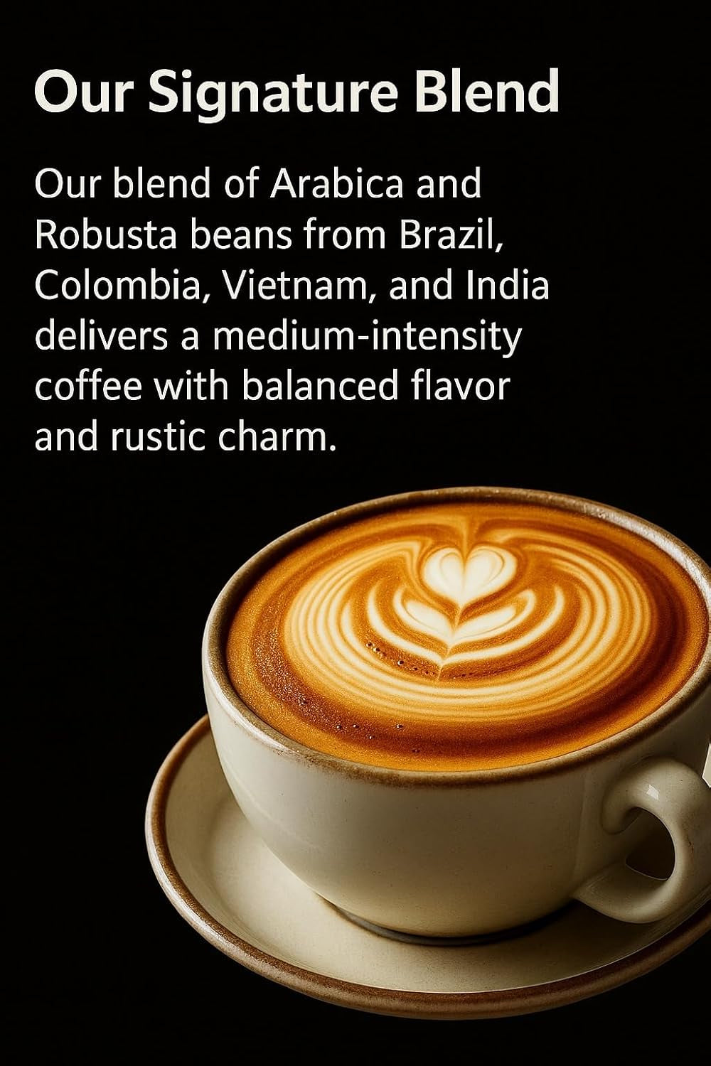 Café en grano 1 kg: granos de espresso Arábica y Robusta de alta calidad, tostados a mano sobre fuego de leña para una experiencia rica y aromática de café en grano entero.