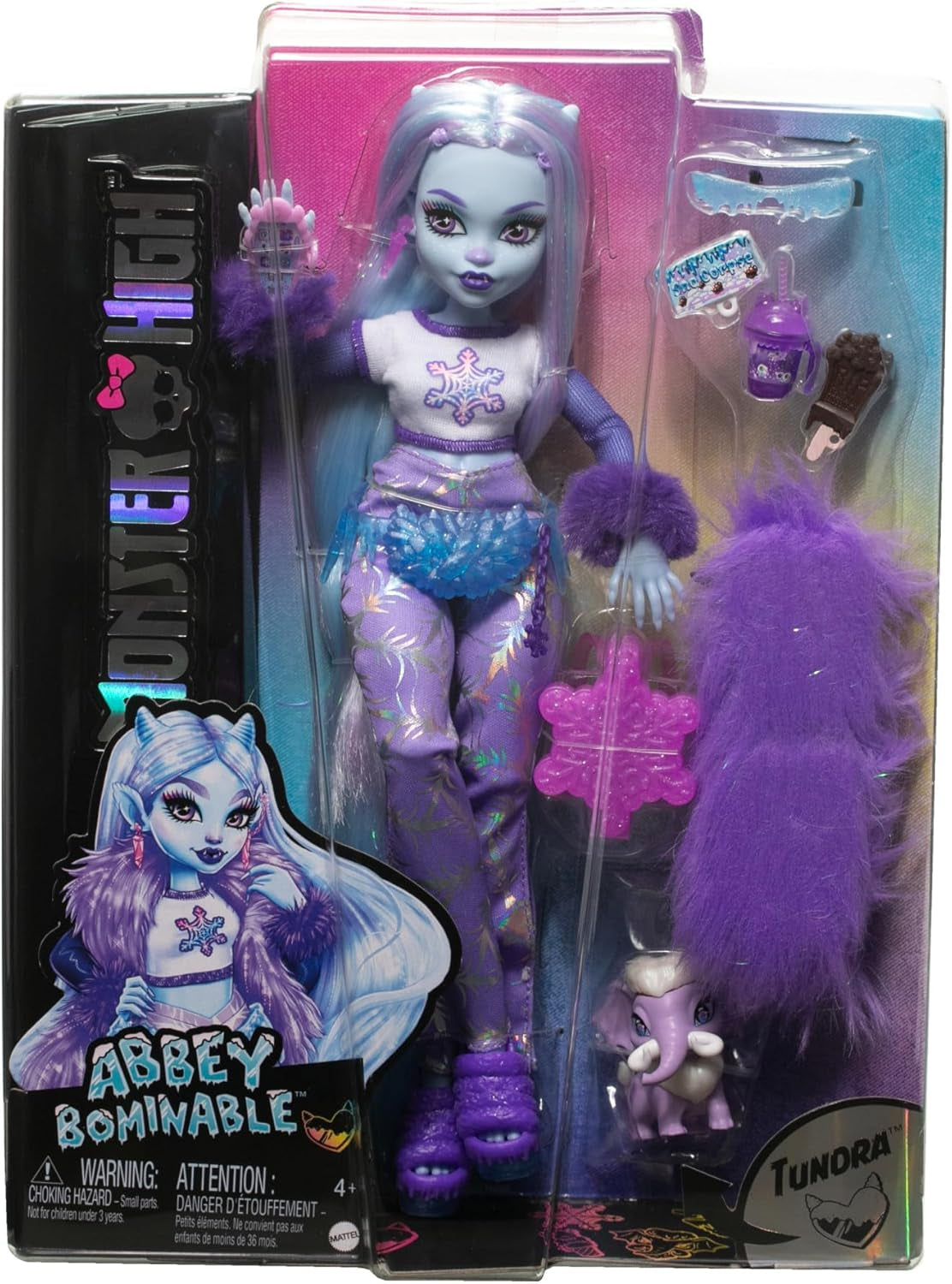 Monster High Abbey Bominable Yeti con mascota mamut y accesorios - Aspecto espeluznante de copo de nieve para niños mayores de 4 años, HNF64 Naty Shop Dolls